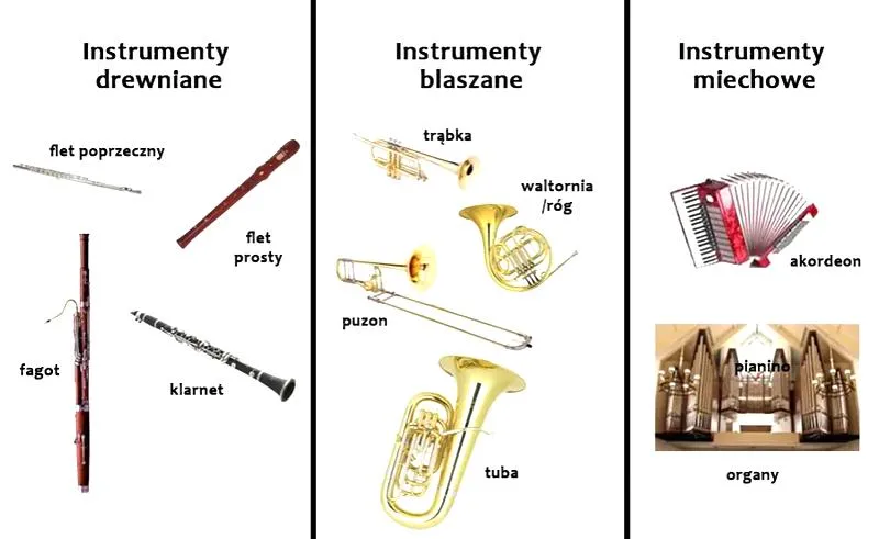 Rodzaje instrumentów dętych